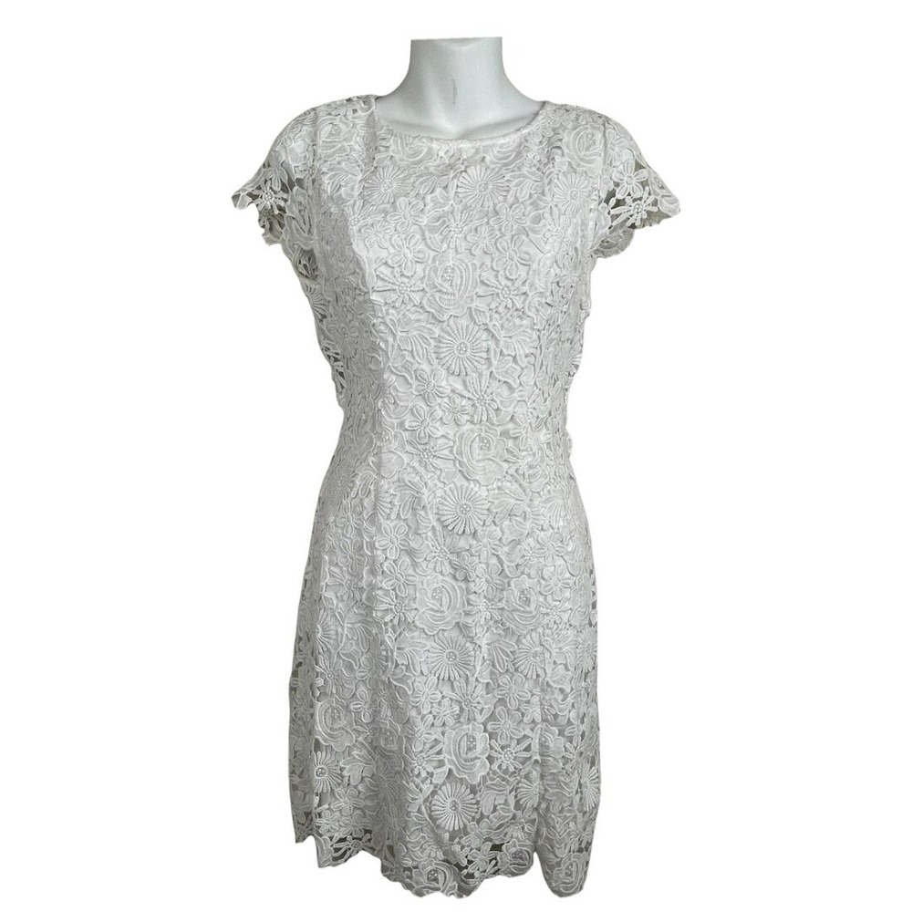 Lulus White Lace Open Back Dress Size S Romantic Bridal Shower